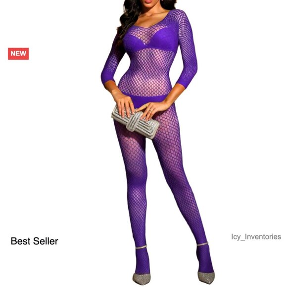 Other - Fishnet Mesh Bodysuit One Piece Lingerie Sexy Tights Nightwear Jumpsuit